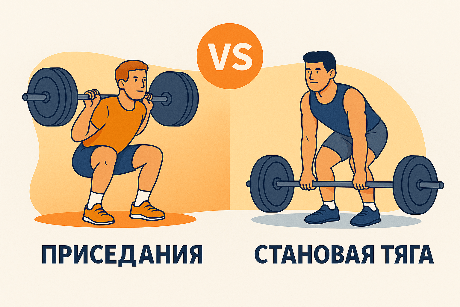 🦾 Приседания vs Становая тяга — в чем разница?